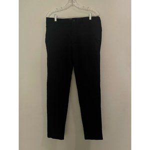 Zara Mens Chino Pants Black Pockets Flat Front 32